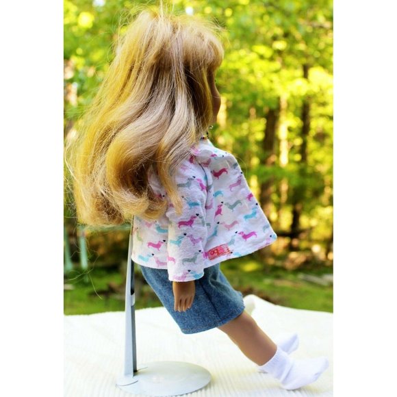 1998 Battat 18" Doll Blond Hair Blue Eyes 3-pc Outfit Socks Panties Undershirt - Picture 5 of 12